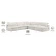 Pemberly Row Cream Velvet Modular Sectional with 5-Piece Design