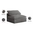 Pemberly Row Modular Gray Velvet Armless Chair with Fiber Cushions