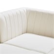 Pemberly Row Modular Cream Velvet Sectional with Channel Tufting