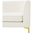 Pemberly Row Modular Cream Velvet Sectional with Channel Tufting