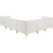 Pemberly Row Modular Cream Velvet Sectional with Channel Tufting