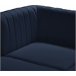 Pemberly Row Modular Sectional in Navy Velvet with Channel Tufting