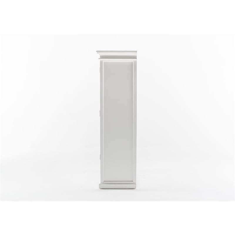 pemberly row wardrobe in white mahogany with shelving and drawers