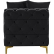 Pemberly Row Black Velvet Armless Chair with Gold & Chrome Legs