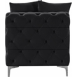 Pemberly Row Black Velvet Armless Chair with Gold & Chrome Legs