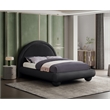 Pemberly Row Black Velvet Queen Bed with Sculptural Arched Headboard