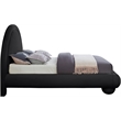 Pemberly Row Black Velvet Queen Bed with Sculptural Arched Headboard