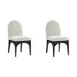 Pemberly Row Set of 2 Dining Chairs in Mint Chenille & Solid Ash Wood
