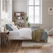 Pemberly Row Full Mission Low Profile Platform Bed with Footboard in White