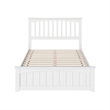 Pemberly Row Full Mission Low Profile Platform Bed with Footboard in White
