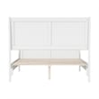 Pemberly Row Full Sleigh Low Profile Platform Bed with Footboard in White