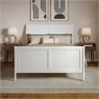 Pemberly Row Full Sleigh Low Profile Platform Bed with Footboard in White