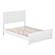 Pemberly Row Full Cottage Low Profile Platform Bed with Footboard in White