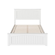 Pemberly Row Full Cottage Low Profile Platform Bed with Footboard in White