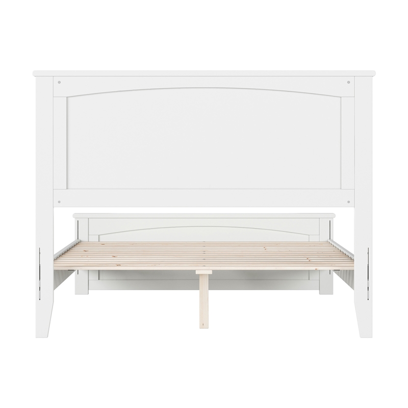 Pemberly Row Full Cottage Low Profile Platform Bed with Footboard in White