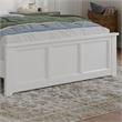 Pemberly Row Full Panel Low Profile Platform Bed with Footboard in White