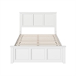 Pemberly Row Full Panel Low Profile Platform Bed with Footboard in White