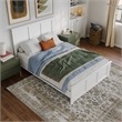 Pemberly Row Full Panel Low Profile Platform Bed with Footboard in White