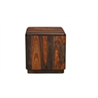 Pemberly Row Solid Wood Block End Table with Plinth Base in Dark Brown