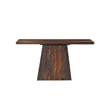 Pemberly Row Solid Wood Console Table with Pedestal Base in Dark Brown