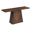 Pemberly Row Solid Wood Console Table with Pedestal Base in Dark Brown