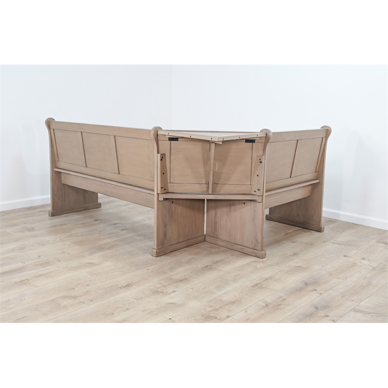 Pemberly Row Reversible Wood Breakfast Nook Dining Set in Hazelnut