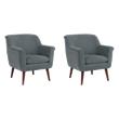 Pemberly Row Set of 2 Mid-Century Modern Accent Chairs in Slate Fabric