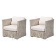 Pemberly Row Set of 2 Bohemian Handwoven Natural Rattan Lounge Chairs