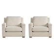 Pemberly Row Set of 2 Contemporary Asbury Oatmeal Upholstered Accent Chairs