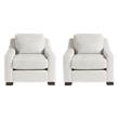 Pemberly Row Set of 2 Chairs in Off White with Solid Wood Frame & Polyester Upholstery