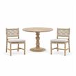 Pemberly Row Set of 3 Smoke Gray Round Dining Table and 2 Woven Rope Chairs