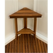 Pemberly Row Mini Corner Shower Bench with Shelf in Teak Wood