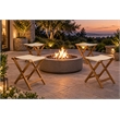 Pemberly Row Folding Teak Wood Camp Stool with Khaki Canvas Seat