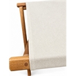Pemberly Row Folding Teak Wood Camp Stool with Khaki Canvas Seat