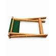Pemberly Row Folding Teak Wood Camp Stool with Dark Green Canvas Seat