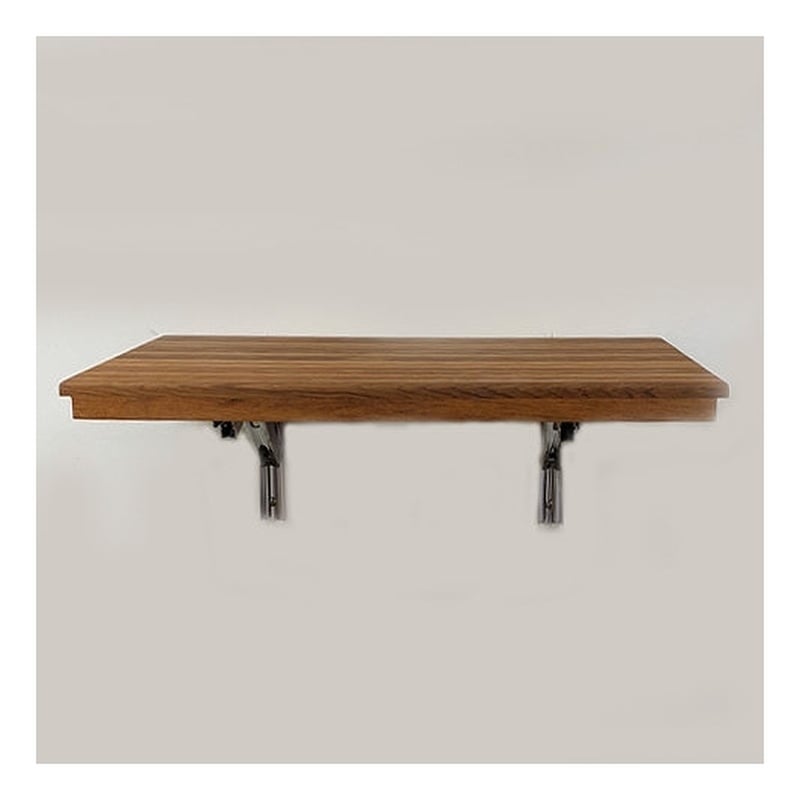 Pemberly Row Wall Mount Folding Teak Wood Bench with Heavy Duty Brackets