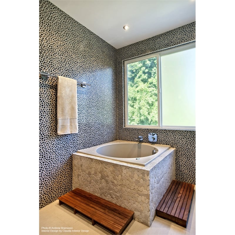 Pemberly Row Elevated Teak Wood Shower Mat Step - 28