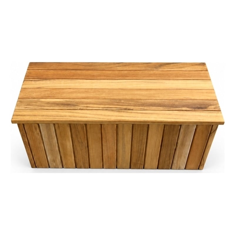 Pemberly Row Portable Single Step/Stool in Teak Wood with 300 lbs Capacity