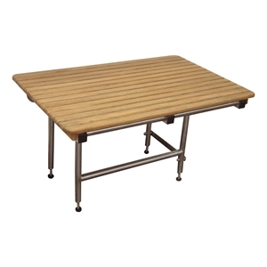 Pemberly Row 40&quot x 20&quot ADA Compliant Teak Shower Bench with Drop Down Legs