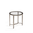 Beaumont Lane Antique Metal End Table in Antique Silver with Gold Tint
