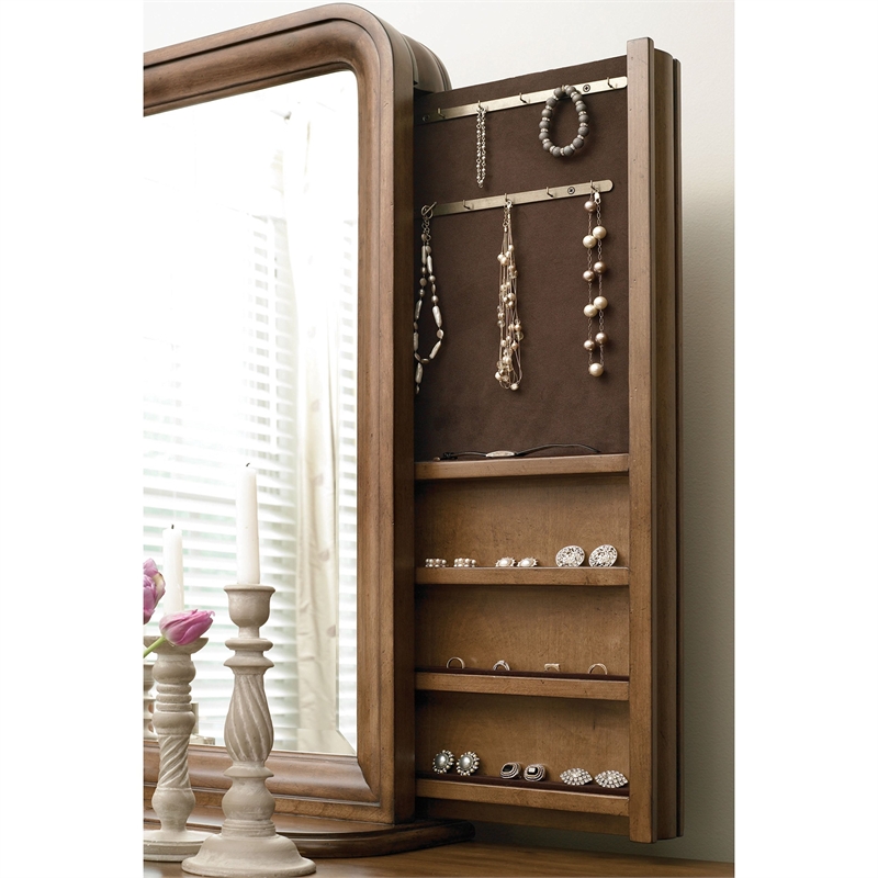 Beaumont Lane Vertical Storage Mirror in Cognac