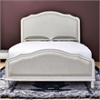 Beaumont Lane Transitional Fabric Upholstered King Size Bed in Distressed White