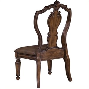 beaumont lane leather dining side chair in dark