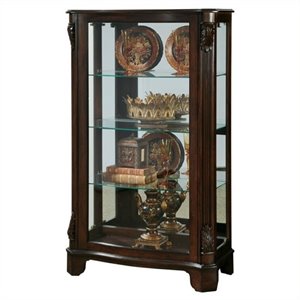 beaumont lane mantel curio cabinet in brown