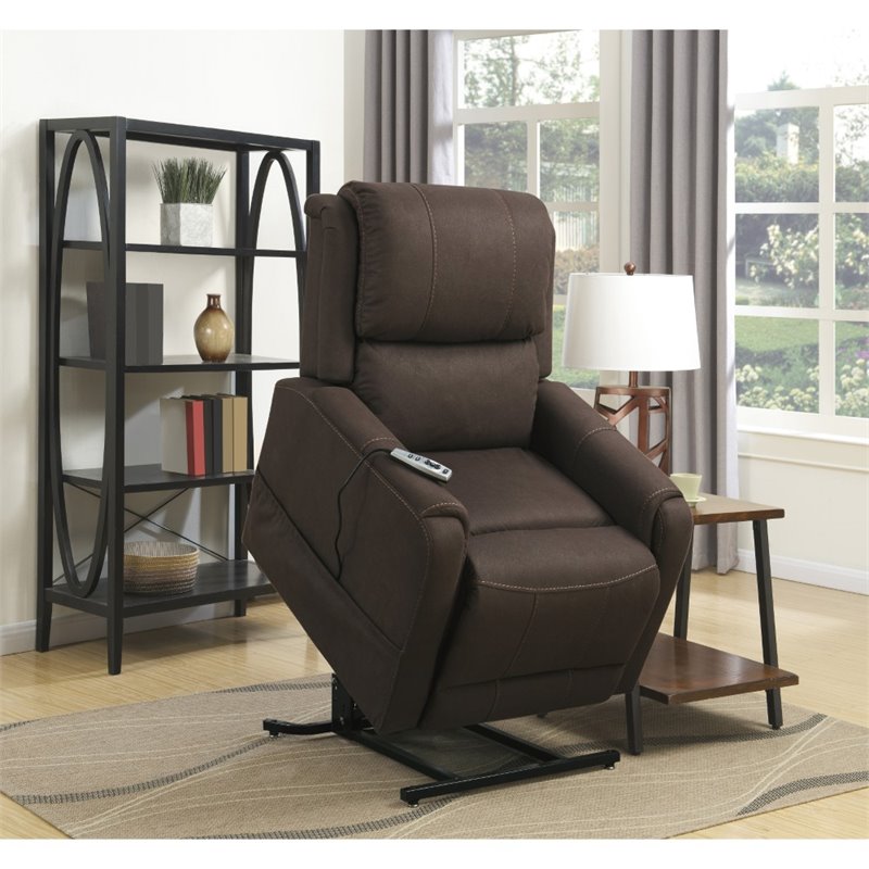 Beaumont Lane Heat and Massaging Lift Recliner in Brown BL1637469