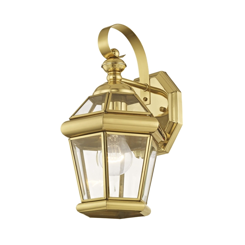 Beaumont Lane Outdoor Wall Lantern in Polished Brass