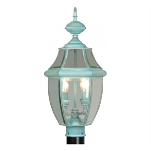 Beaumont Lane 2 Light Outdoor Post Head in Verdigris