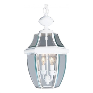 Beaumont Lane 2 Light Outdoor Chain Hang in White