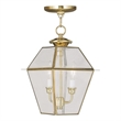 Beaumont Lane 2 Light Outdoor Chain Hang in Polished Brass