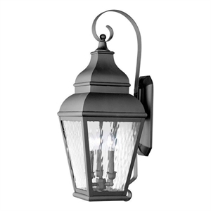 Beaumont Lane 3 Light Outdoor Wall Lantern in Black